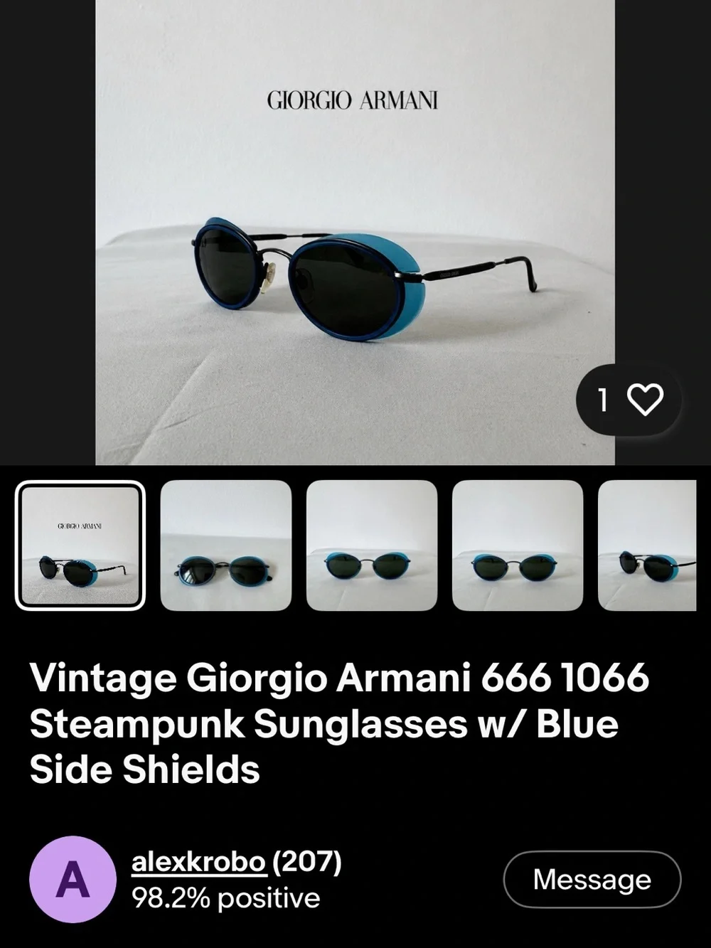 Vintage rare new deadstock giorgio Armani frames .